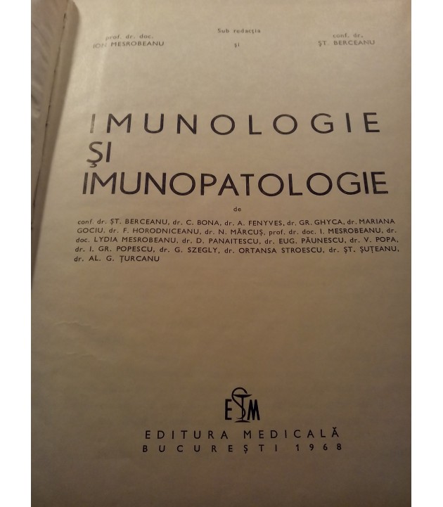 Ion Mesrobeanu - Imunologie si imunopatologie
