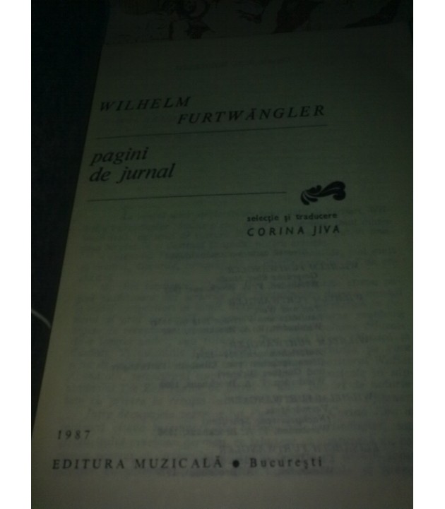 Wilhelm Furtwangler - Pagini de jurnal