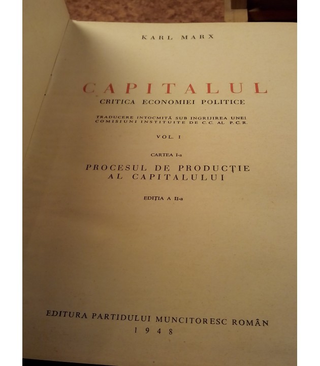 Karl Marx - Capitalul vol. I