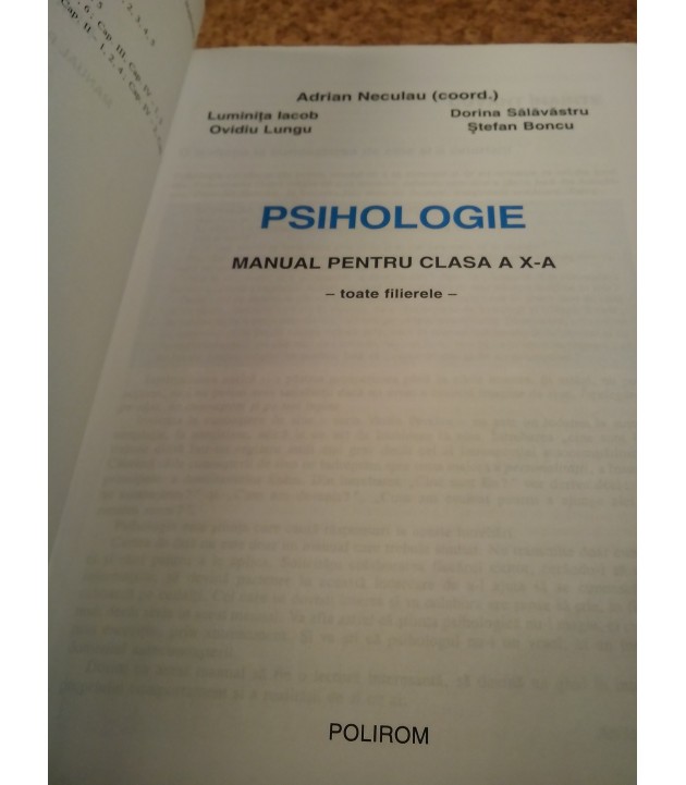Adrian Neculau - Psihologie manual pentru clasa a X a