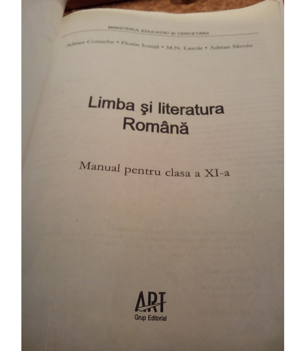 Adrian Costache - Limba si literatura romana manual pentru clasa a XI a