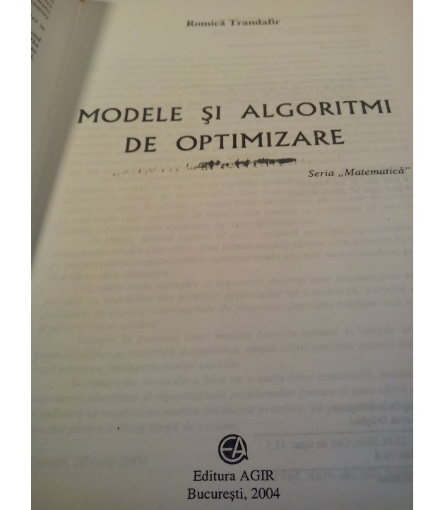 Romica Trandafir - Modele si algoritmi de optimizare