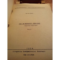 Ion Gh. Sabac - Curs de matematici superioare Capitole speciale Vol. I