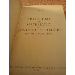 O. Sacter - Probleme de matematici cu continut politehnic pentru clasele VIII - XI