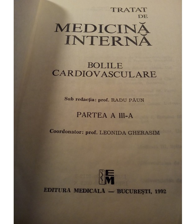 Radu Paun - Tratat de medicina interna Bolile cardiovasculare vol. III