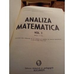 Analiza matematica Vol. I