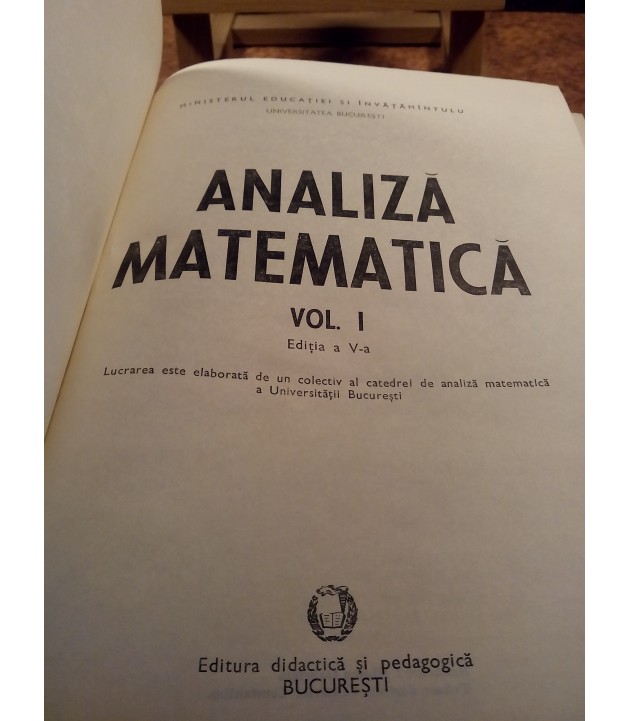 Analiza matematica Vol. I