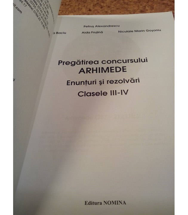 Petrus Alexandrescu - Pregatirea concursului Arhimede Enunturi si rezolvari clasele III - IV