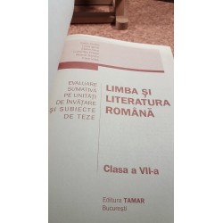 Sofia Dobra - Limba si literatura romana evaluare sumativa pe unitati de invatare si subiecte de teze Clasa a VII a