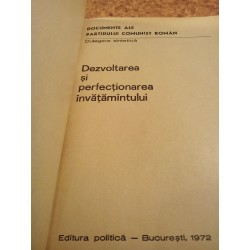 Documente ale partidului comunist roman Dezvoltarea si perfectionarea invatamantului