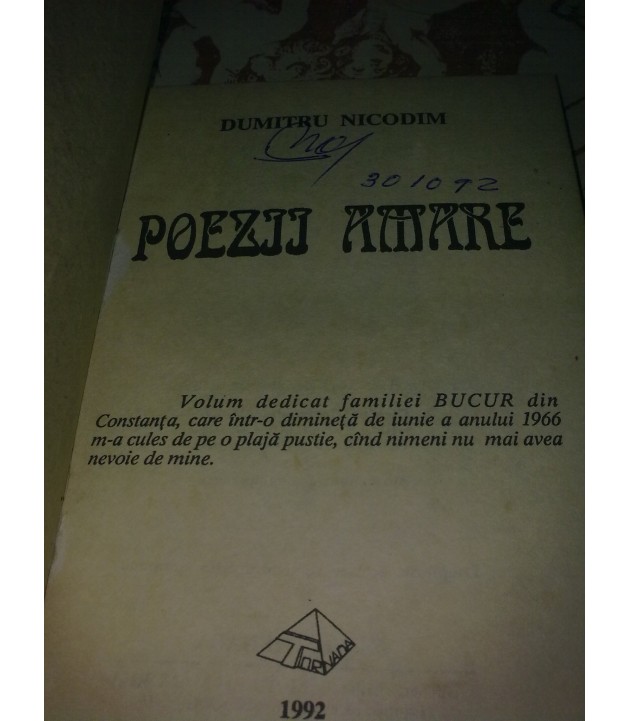Dumitru Nicodim – Poezii amare