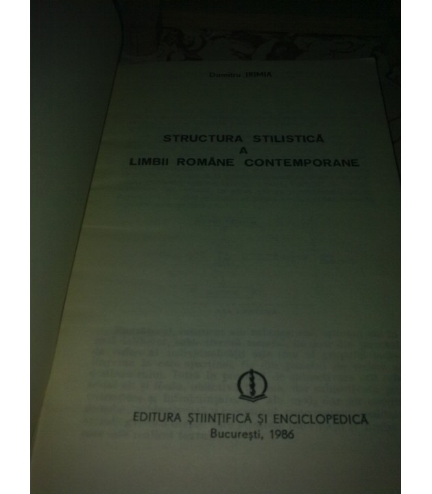 Dumitru Irimia – Structura stilistica a limbii romane contemporana