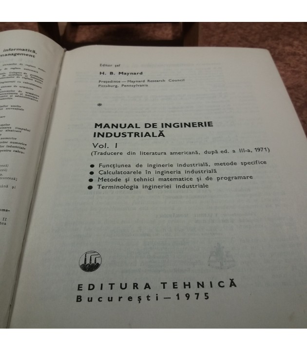 H. B. Maynard - Manual de inginerie industriala Vol. I