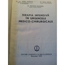 Zorel Filipescu - Terapia intensiva in urgentele medico-chirurgicale