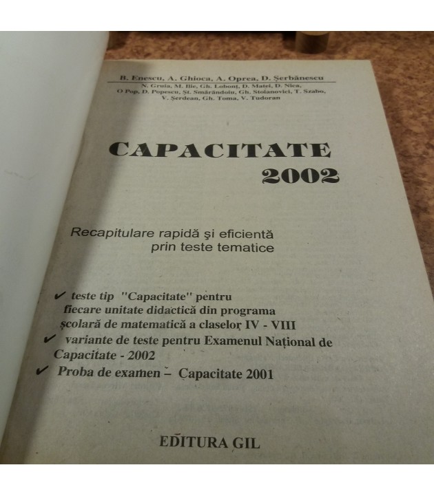 B. Enescu - Capacitate Recapitulare rapida si eficienta prin teste tematice 2002