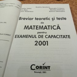 Dumitru Savulescu - Breviar teoretic si teste de matematica pentru examenul de capacitate 2001
