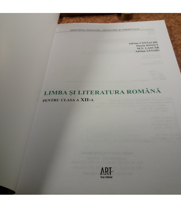Adrian Costache - Limba si literatura romana manual pentru clasa a XII a