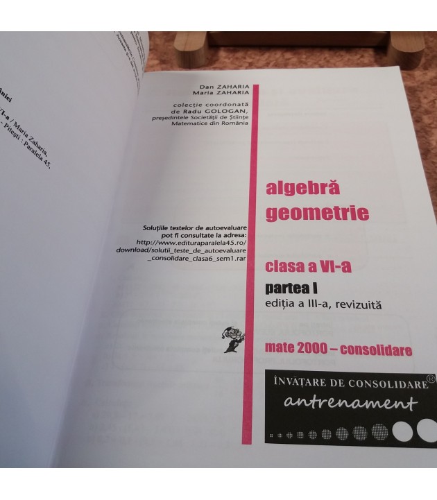 Dan Zaharia - Mate2000+ consolidare Matematica algebra, geometrie clasa 6 partea I