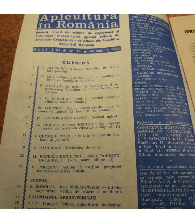 Apicultura in Romania 11 Noiembrie 1986