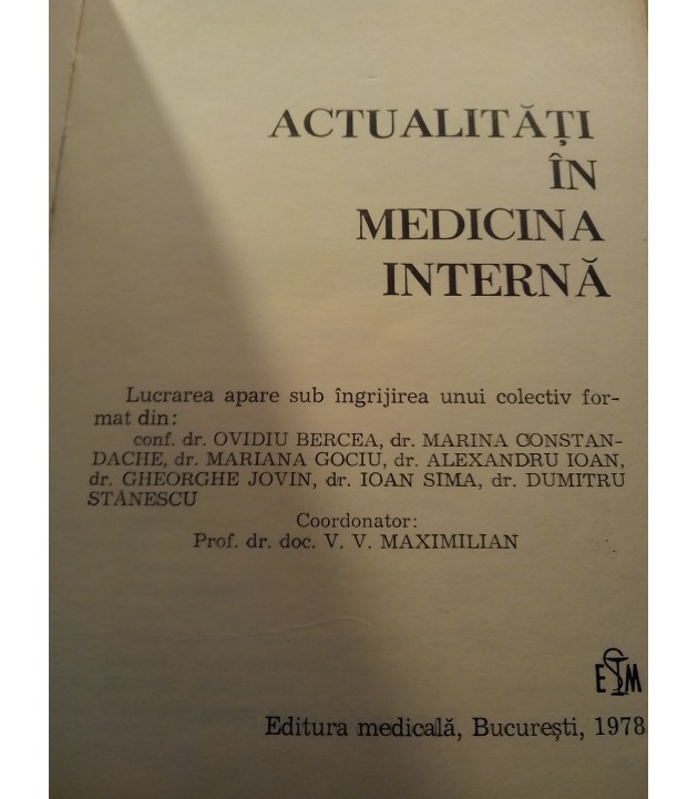 V. Maximilian - Actualitati in medicina interna