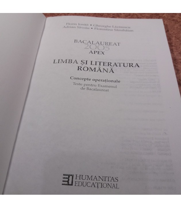 Florin Ionita - Limba si literatura romana concepte operationale Teste pentru Examenul National de bacalaureat
