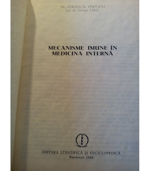 Eugen Popescu - Mecanisme imune in medicina interna