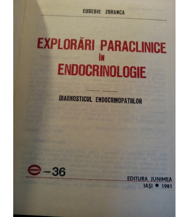 Eusebie Zbranca - Explorari paraclinice in endocrinologie