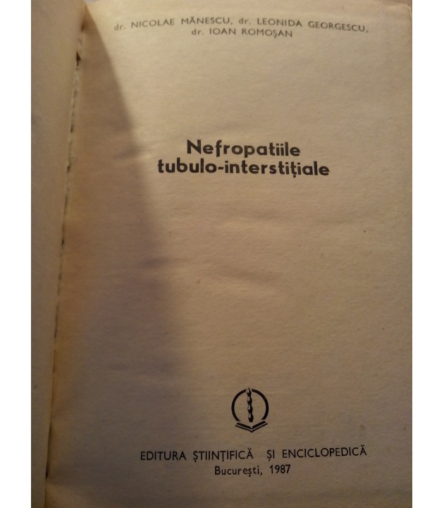 Nicolae Manescu - Nefropatiile tubulo-interstitiale