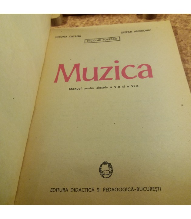 Simona Catana - Muzica manual pentru clasa a V a si a VI a