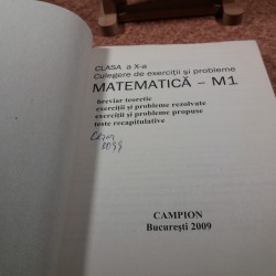 Marius Burtea - Matematica clasa a X a M1 culegere de exercitii si probleme