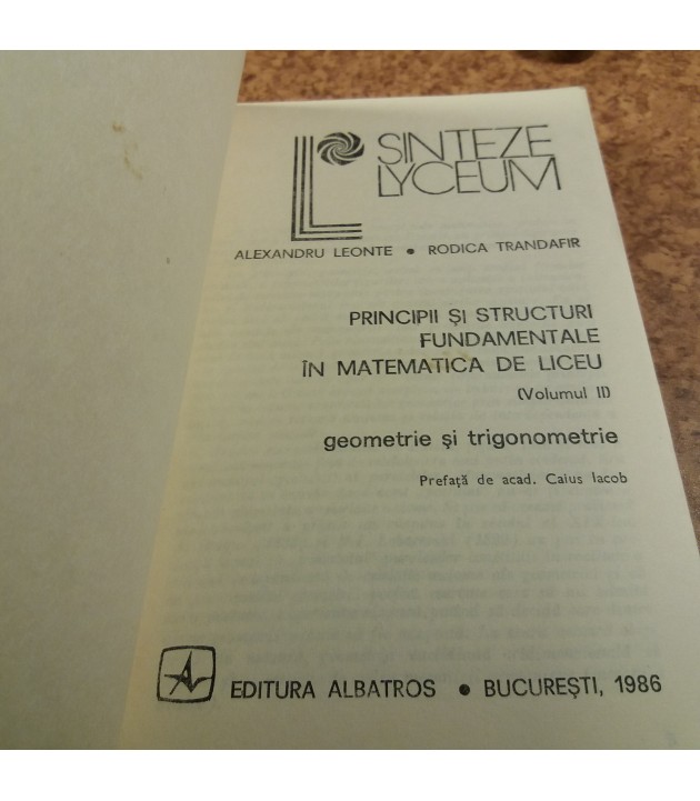Alexandru Leonte - Principii si structuri fundamentale in matematica de liceu Vol. II