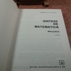 Catalin Petru Nicolescu - Sinteze de matematica Aplicatii Vol. III
