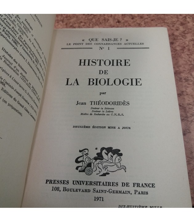 Jean Theodorides - Histoire de la Biologie