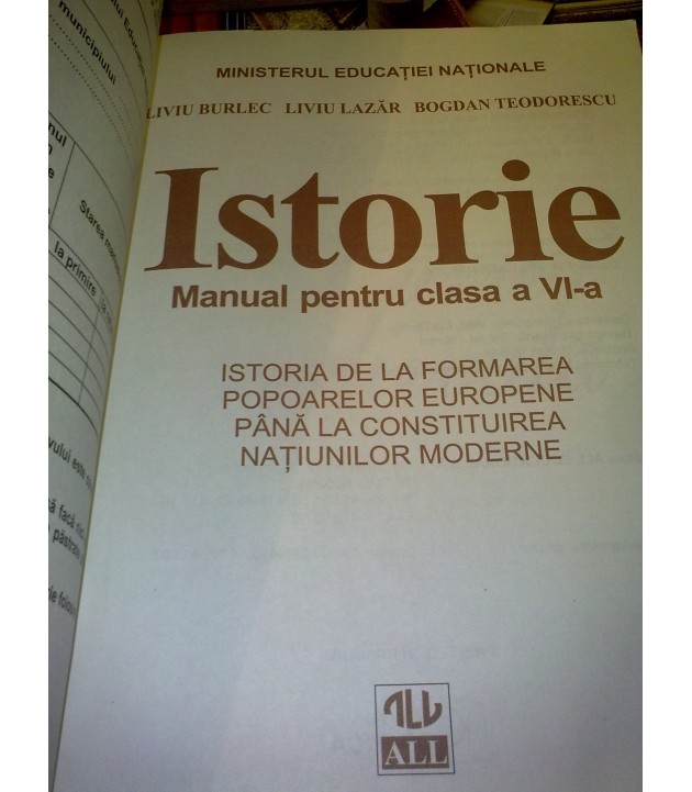 Liviu Burlec - Istorie manual pentru clasa a VI a
