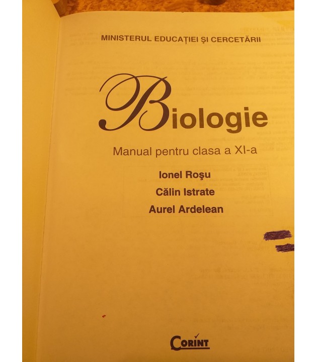 Ionel Rosu - Biologie manual pentru clasa a XI a