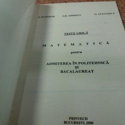 Paul Flondor - Matematica pentru admiterea in Politehnica 2000