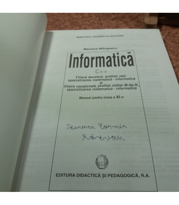 Mariana Milosescu - Informatica manual pentru clasa a XI a