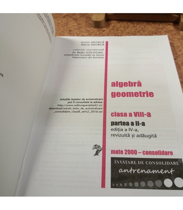 Anton Negrila - Matematica Algebra, Geometrie partea a II a, semestrul 2