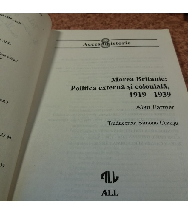 Alan Farmer - Marea Britanie: Politica externa si coloniala, 1919-1939