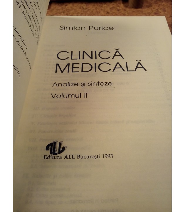 Simion Purice - Clinica Medicala Anailza Si Sinteze vol. II