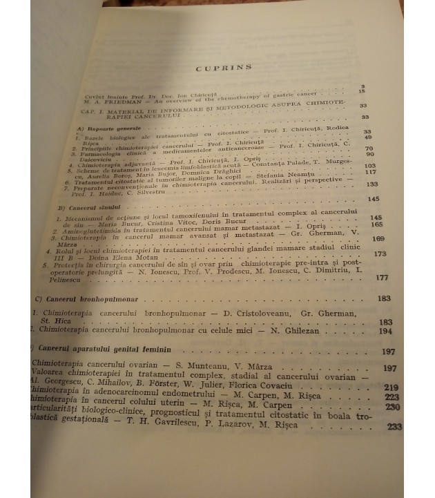 I. Chiricuta - Cancerul – Chimioterapia Actuala vol. 12 1983