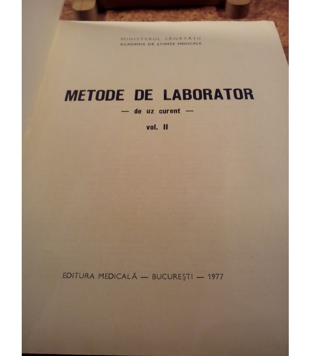 Metode de laborator vol. II