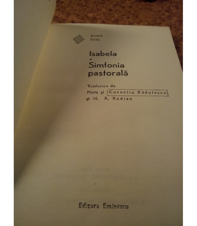 Andre Gide - Isabela Simfonia pastorala